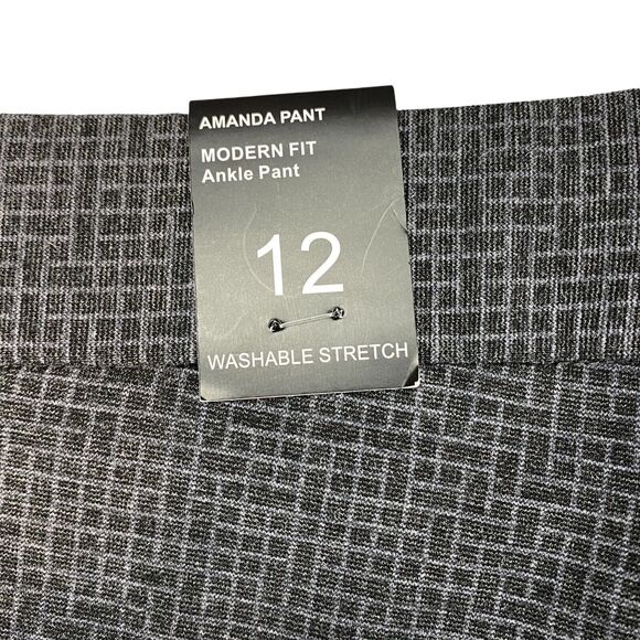 Amanda+Chelsea Amanda Ankle Pants Womens 12 Charcoal Modern Fit Stretch - Picture 3 of 16
